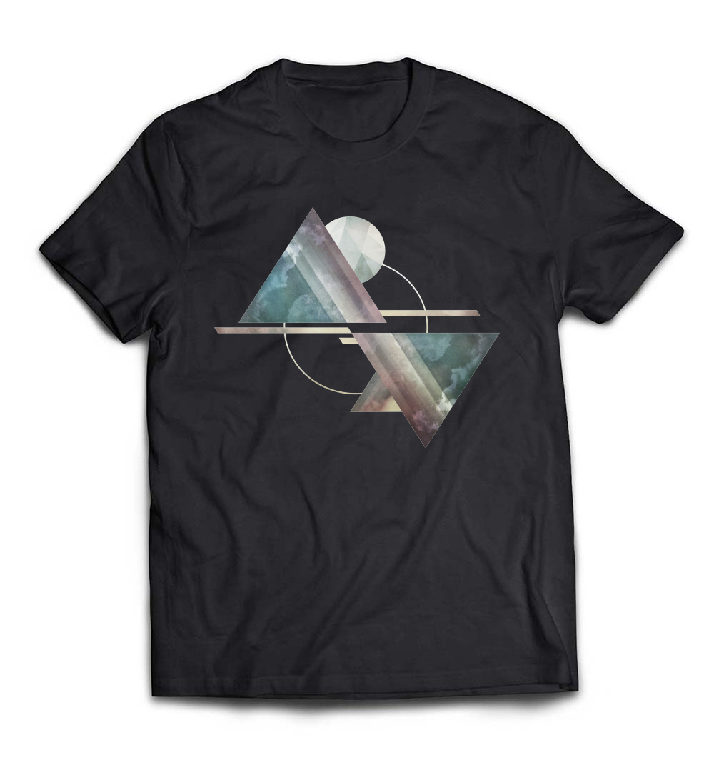 “Geometric Mountains” T-Shirt – A Modern, Artistic Tee for Nature Lovers